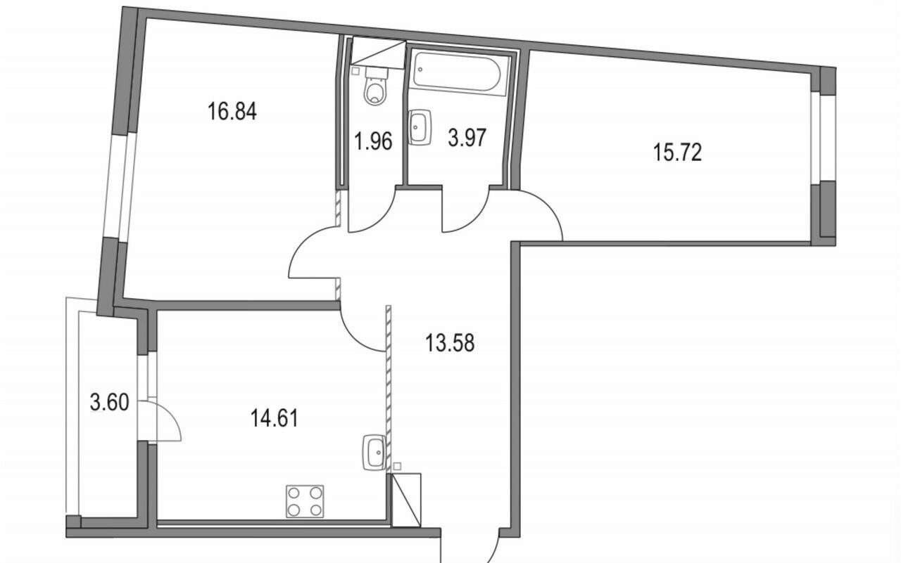 квартира г Санкт-Петербург метро Пионерская пр-кт Коломяжский 13к/3 ЖК «Приморский квартал» округ Комендантский аэродром фото 5