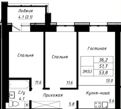 квартира г Барнаул р-н Индустриальный тракт Павловский 196а корп. 2 фото 2