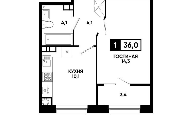 квартира г Ставрополь ул Андрея Голуба 12к/7 фото 1