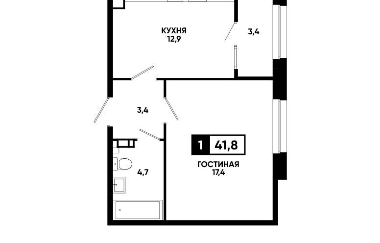 квартира г Ставрополь ул Андрея Голуба 12к/7 фото 1