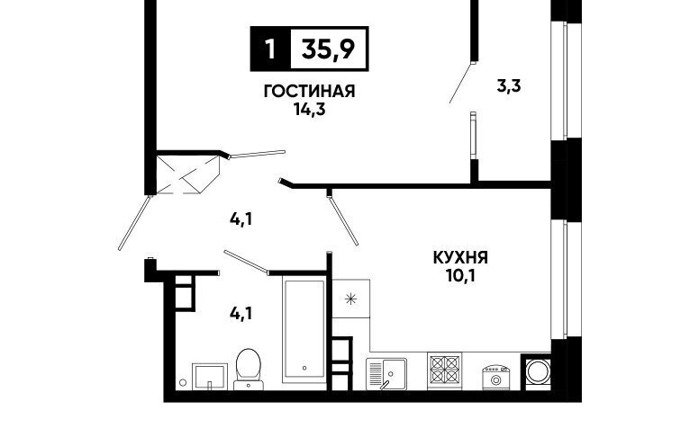 квартира г Ставрополь ул Андрея Голуба 12к/7 фото 1