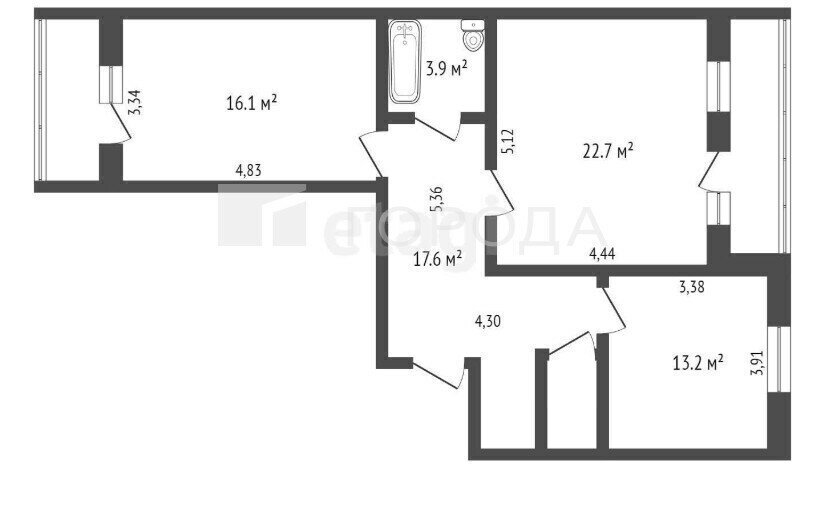 квартира г Новосибирск Речной вокзал ул Кирова 342 фото 4