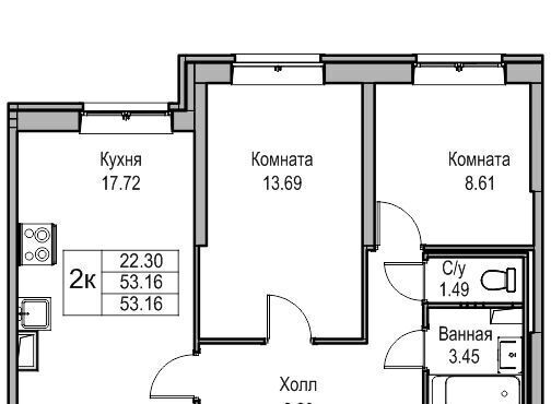 квартира г Санкт-Петербург ул Ивинская 19к/1 Беговая фото 2