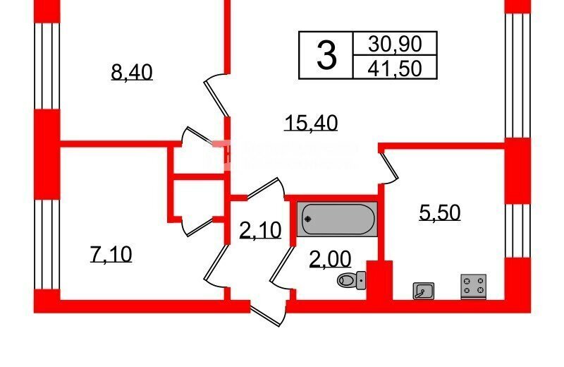 квартира г Санкт-Петербург метро Автово ул Червонного Казачества 32 фото 27