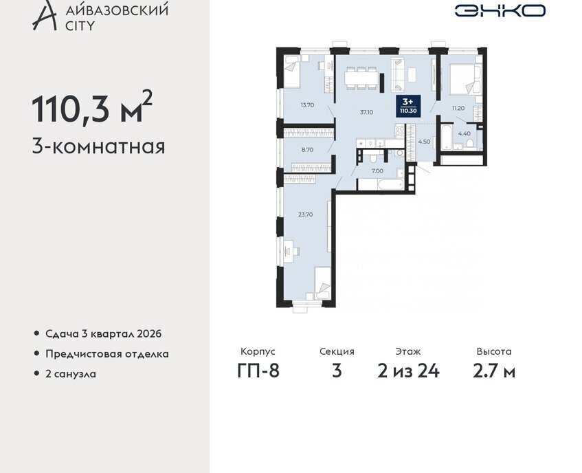 квартира г Тюмень ЖК Айвазовский фото 1