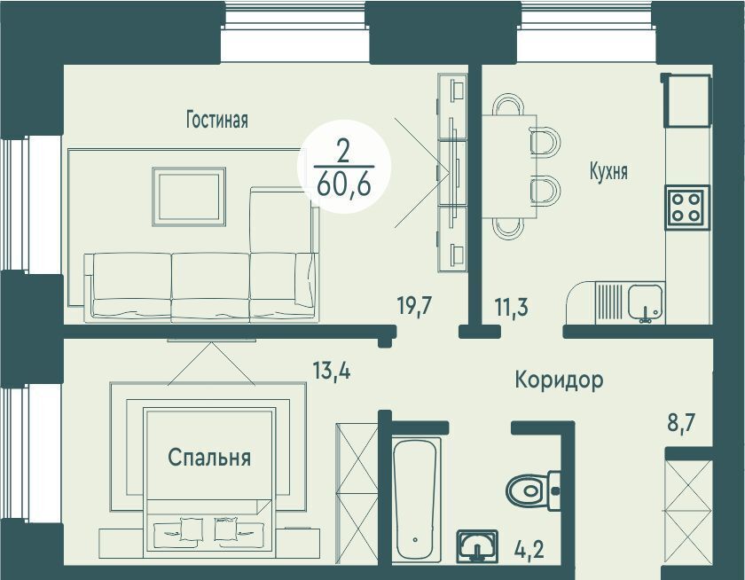 квартира г Красноярск р-н Советский ул Авиаторов 22 фото 1