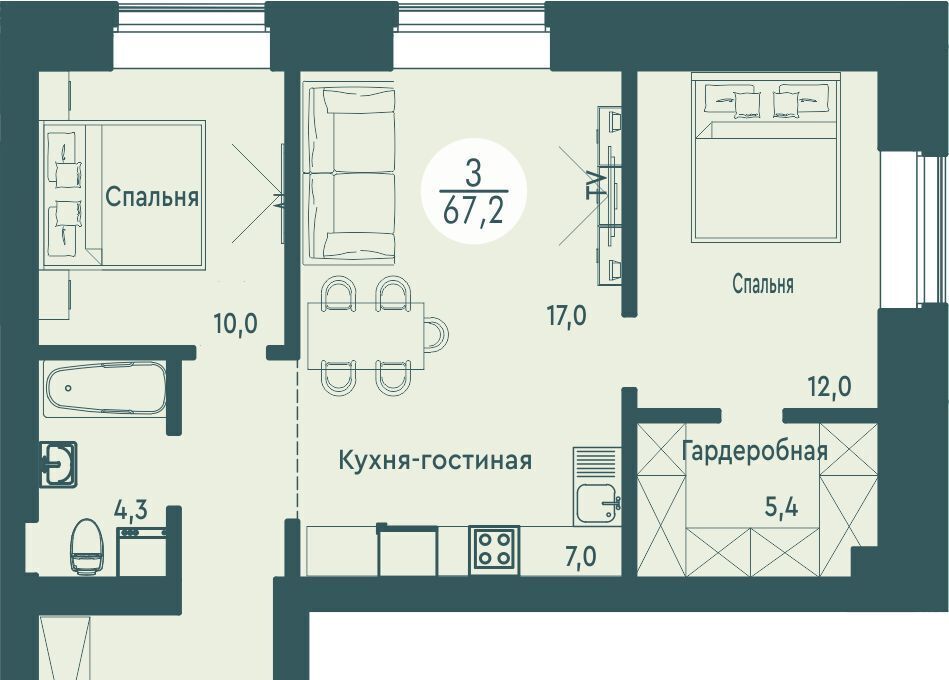 квартира г Красноярск р-н Советский ул Авиаторов 22 фото 1