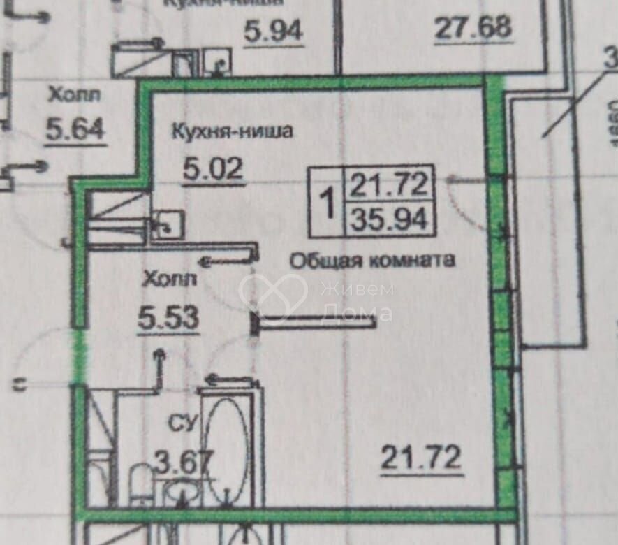 квартира г Волгоград р-н Кировский ул им. Гаря Хохолова 2 фото 16