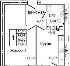 квартира г Смоленск р-н Промышленный ул Крупской 5 блок-секция 3, д. 54Б, 4 фото 1