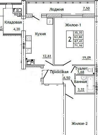 квартира г Смоленск р-н Промышленный ул Крупской 5 блок-секция 3, д. 54Б, 4 фото 1