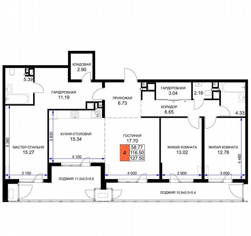 квартира г Краснодар р-н Прикубанский ул Ветеранов 6 д. 85 фото 7