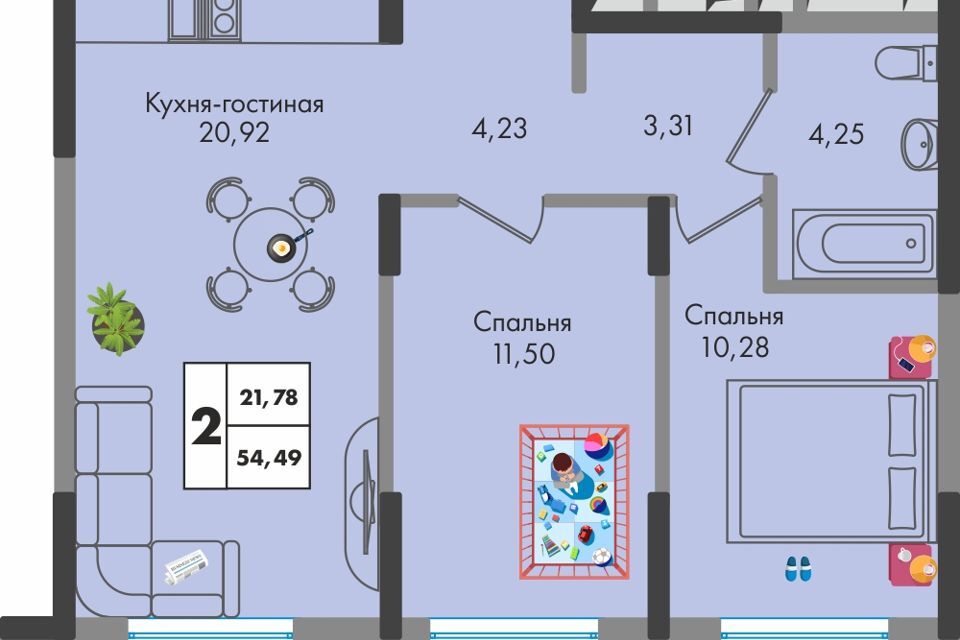 квартира г Краснодар Краснодар городской округ, Генерала Брусилова, лит 1. 3 фото 1