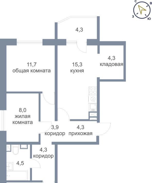 квартира г Нефтеюганск мкр 5-й 50 фото 1