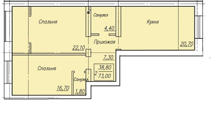 квартира г Оренбург п Ростоши ул Новая 50/3 фото 11