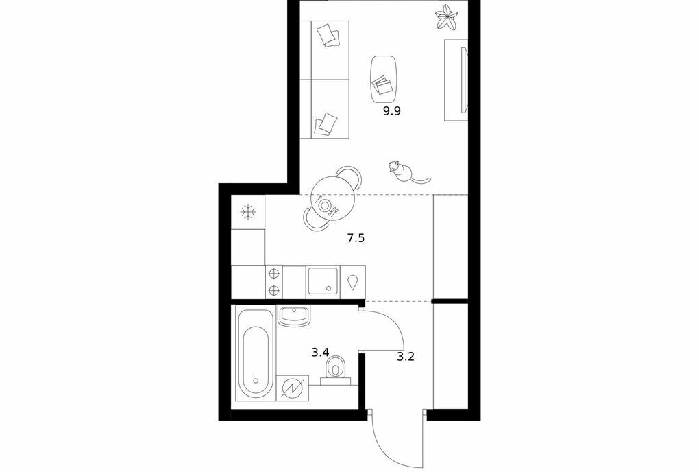 квартира г Москва метро Черкизовская 2-й Иртышский 1/3 фото 1