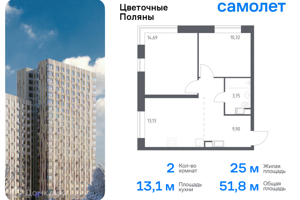 квартира г Москва Новомосковский административный округ, Жилой комплекс Цветочные Поляны фото 1