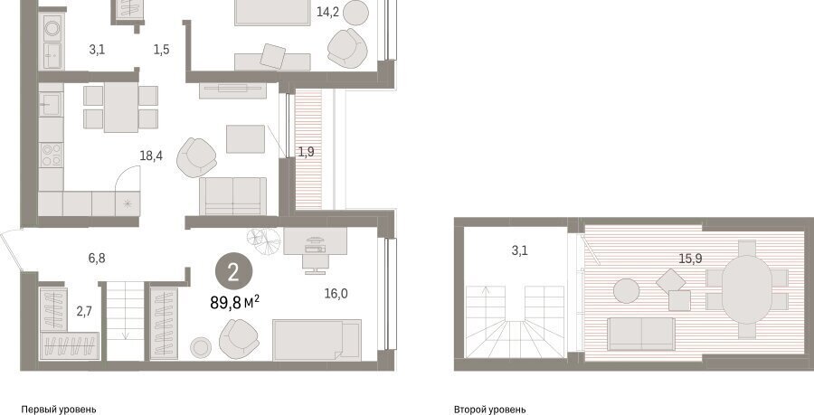 квартира г Тюмень ул Мысовская 26к/1 фото 2