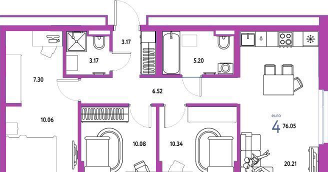 квартира г Тюмень р-н Центральный ул Мельникайте 42 корп. 1 фото 20