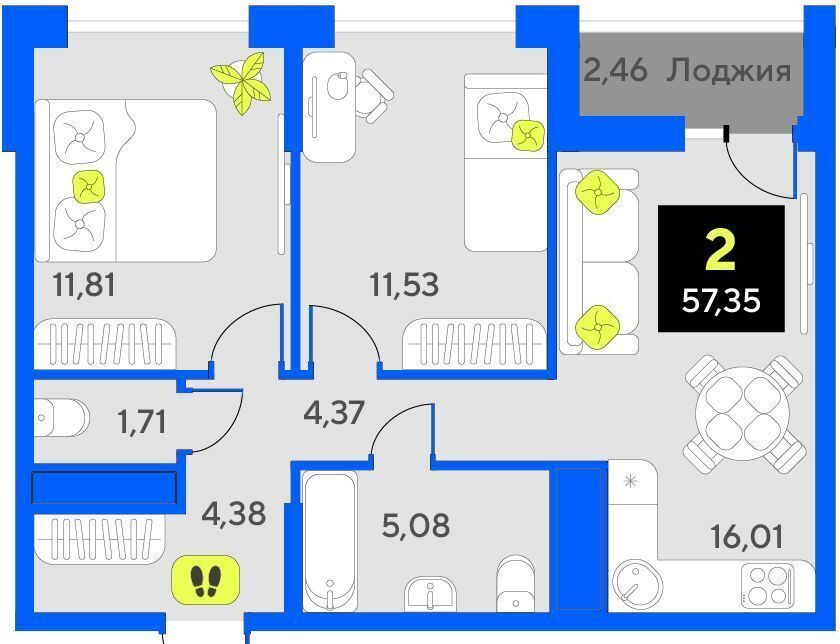 квартира г Тюмень р-н Центральный ул. братьев Бондаревых/ул. Пожарных и Спасателей, стр фото 16