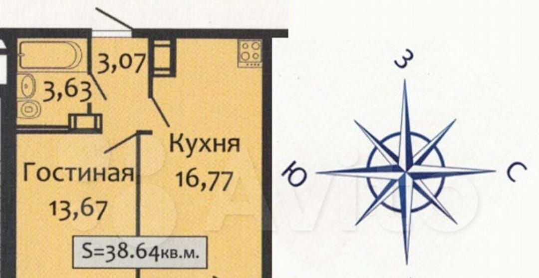 квартира р-н Всеволожский г Кудрово пр-кт Европейский 13к/1 Улица Дыбенко, Заневское городское поселение фото 18