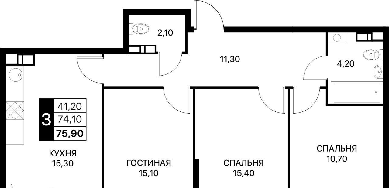 квартира г Ростов-на-Дону р-н Первомайский Смартполет жилой комплекс фото 1