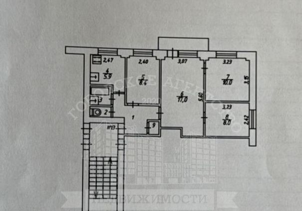 квартира г Калуга р-н Октябрьский ул Хрустальная 54 фото 12