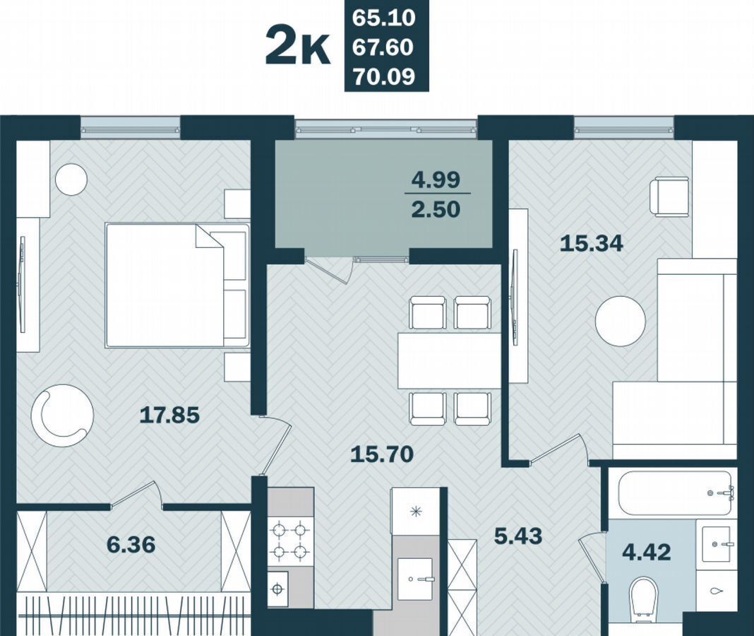 квартира г Калининград р-н Московский ул Левитана 65 корп. 1 фото 1