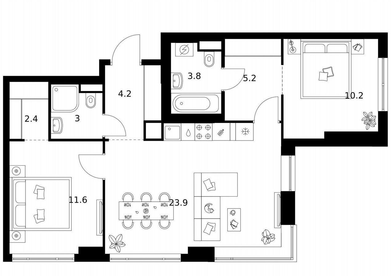 квартира г Москва метро Кантемировская б-р Кавказский з/у 51/3, корп. 3. 6 фото 1