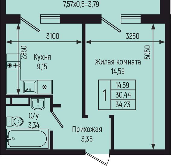 квартира р-н Туапсинский с Небуг квартал Спортивный фото 1