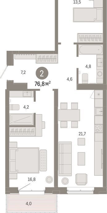 квартира г Тюмень жилой комплекс На Минской фото 2