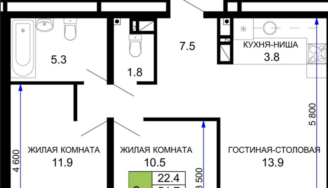 квартира г Краснодар р-н Прикубанский ул им. лётчика Позднякова 2к/16 ЖК «Дыхание» фото 1