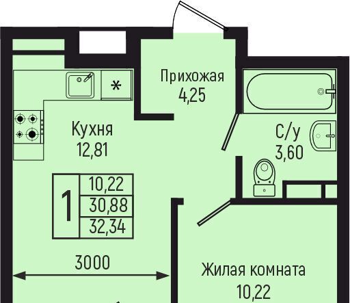 квартира р-н Туапсинский с Небуг ЖК «Botanica Hills» Небугское сельское поселение, квартал Спортивный фото 1