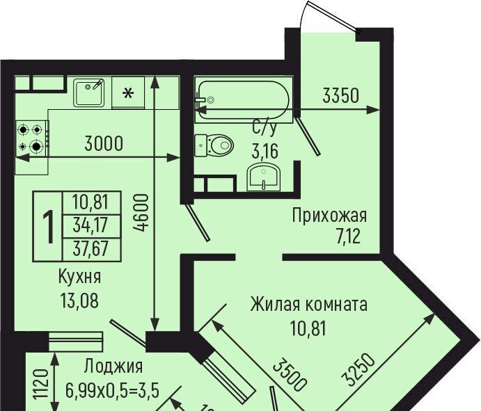 квартира р-н Туапсинский с Небуг ЖК «Botanica Hills» Небугское сельское поселение, квартал Спортивный фото 1