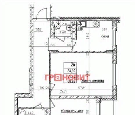 квартира г Новосибирск Гагаринская ул Дуси Ковальчук 244 фото 5