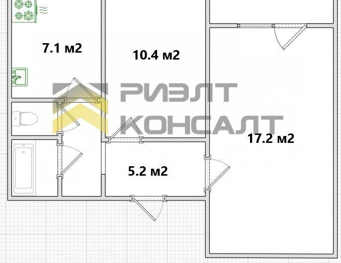 квартира г Омск ул 3-я Ленинградская 41 Ленинский АО фото 12