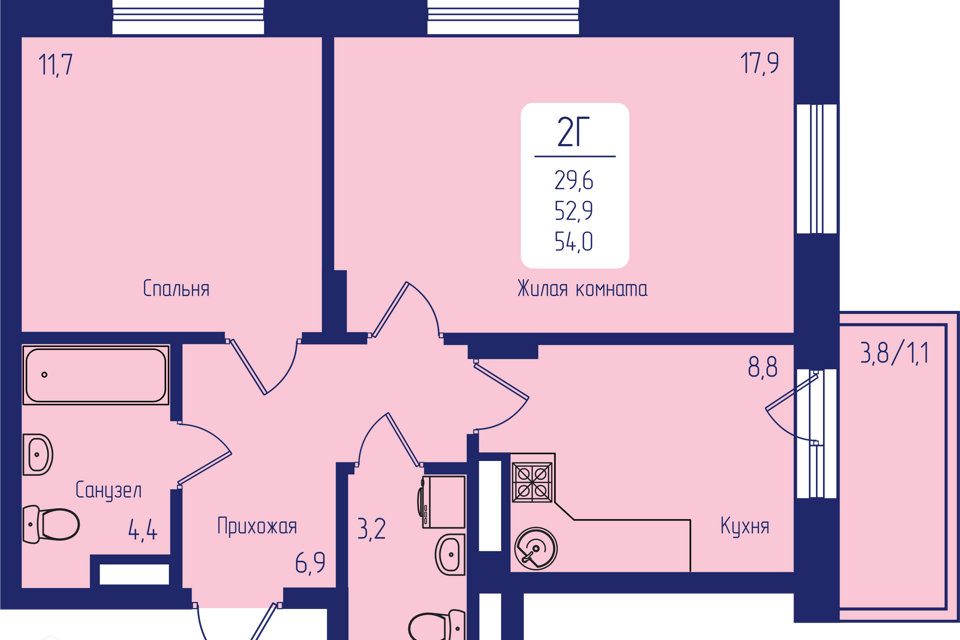 квартира г Красноярск р-н Октябрьский пр-кт Свободный 66л городской округ Красноярск фото 1