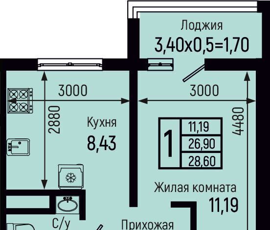 квартира р-н Туапсинский с Небуг Небугское сельское поселение, квартал Спортивный фото 1