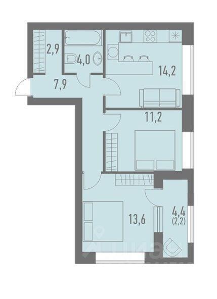 квартира г Москва ЮЗАО Рязанский проезд Грайвороновский 2-й 44/3 ЖК «Кварталы 21/19» Московская область фото 14