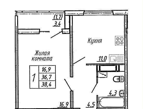 квартира г Воронеж р-н Центральный ул Шишкова 140б ЖК «‎Яблоневые Сады» фото 3