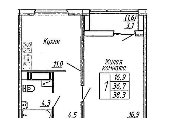 квартира г Воронеж р-н Центральный ул Шишкова 140б ЖК «‎Яблоневые Сады» фото 3