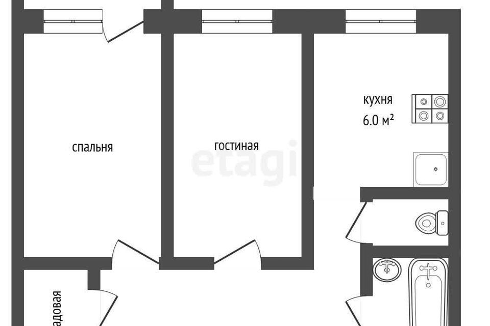 квартира р-н Нижнекамский пгт Камские Поляны мкр 1-й 1/11а городское поселение Камские Поляны фото 8