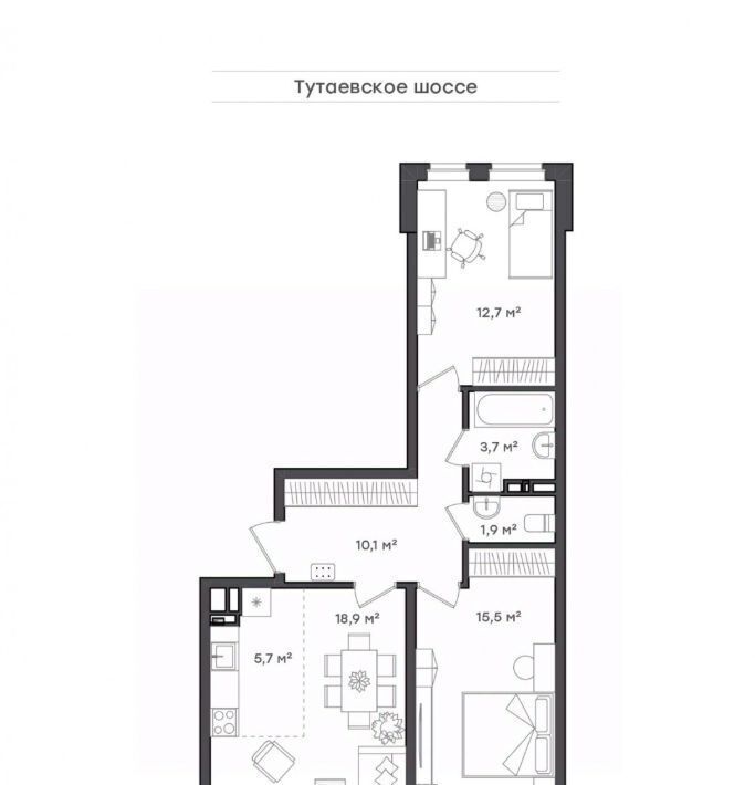 квартира г Ярославль р-н Дзержинский ш Тутаевское 93б фото 6