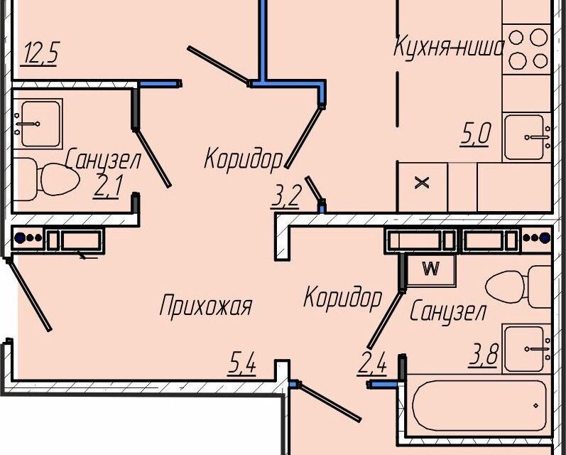 квартира р-н Кемеровский с Андреевка ул Заречная 14 Кемеровская область — Кузбасс фото 1