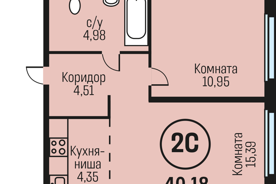 квартира р-н Смоленский п Южный Барнаул городской округ, Барнаул фото 1