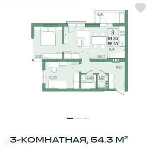 квартира г Саратов р-н Кировский Солнечный 2 пр-кт Героев Отечества 1а Саратов городской округ фото 6