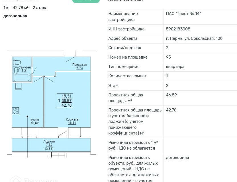 квартира г Пермь ул Сокольская 10б Пермь городской округ фото 1