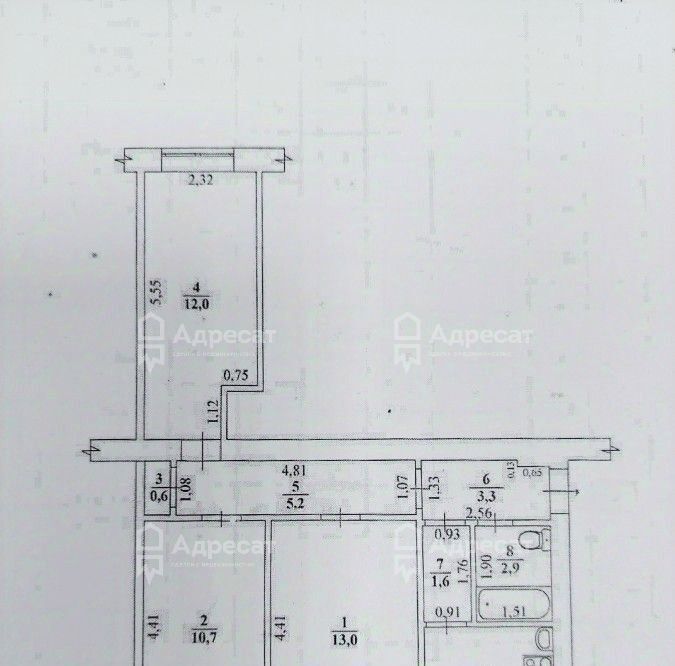 квартира г Волгоград р-н Кировский ул им. Кирова 102 фото 12