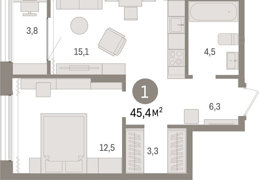 квартира г Тюмень ул Краснооктябрьская 4к/3 фото 2