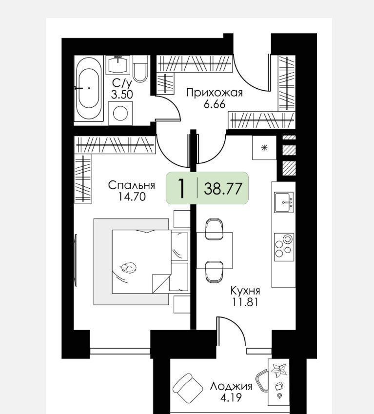 квартира г Смоленск п Одинцово р-н Ленинский д. 5, блок-секц. 1, 2, 3 фото 19