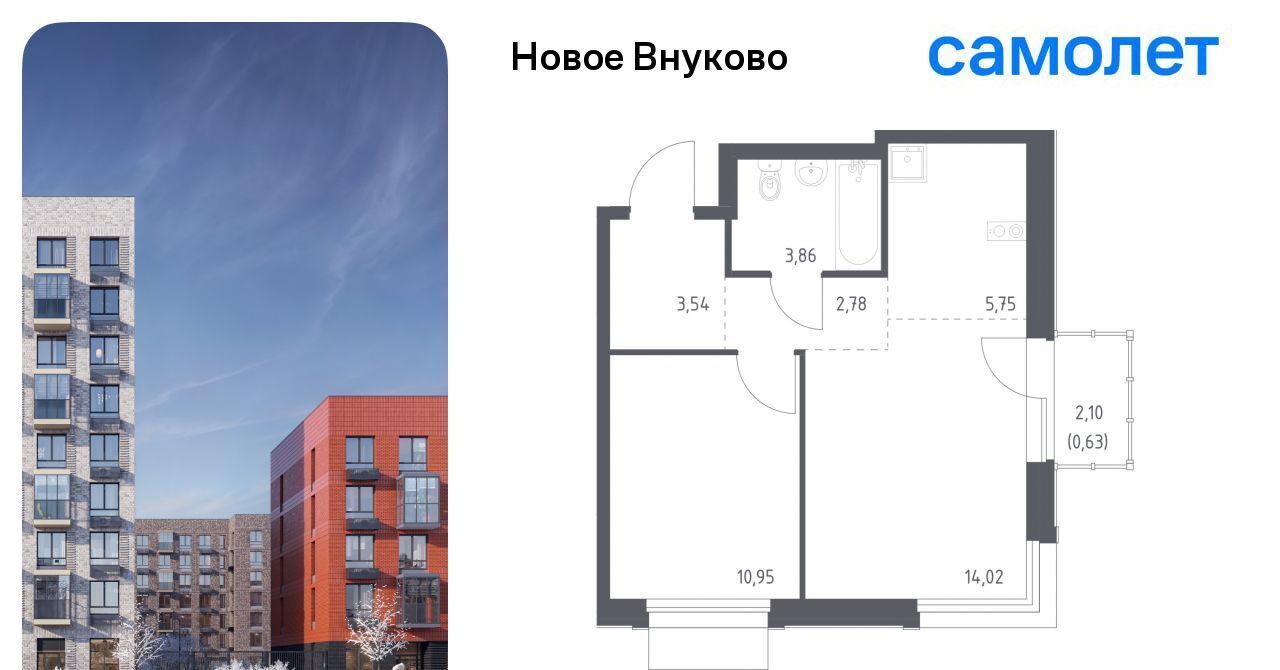 квартира г Москва метро Рассказовка ЖК «Новое Внуково» № 37 кв-л, к 31 фото 1